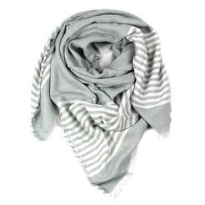 NWT! Quagga Green Label Blanket Wrap - Grey & White Striped
